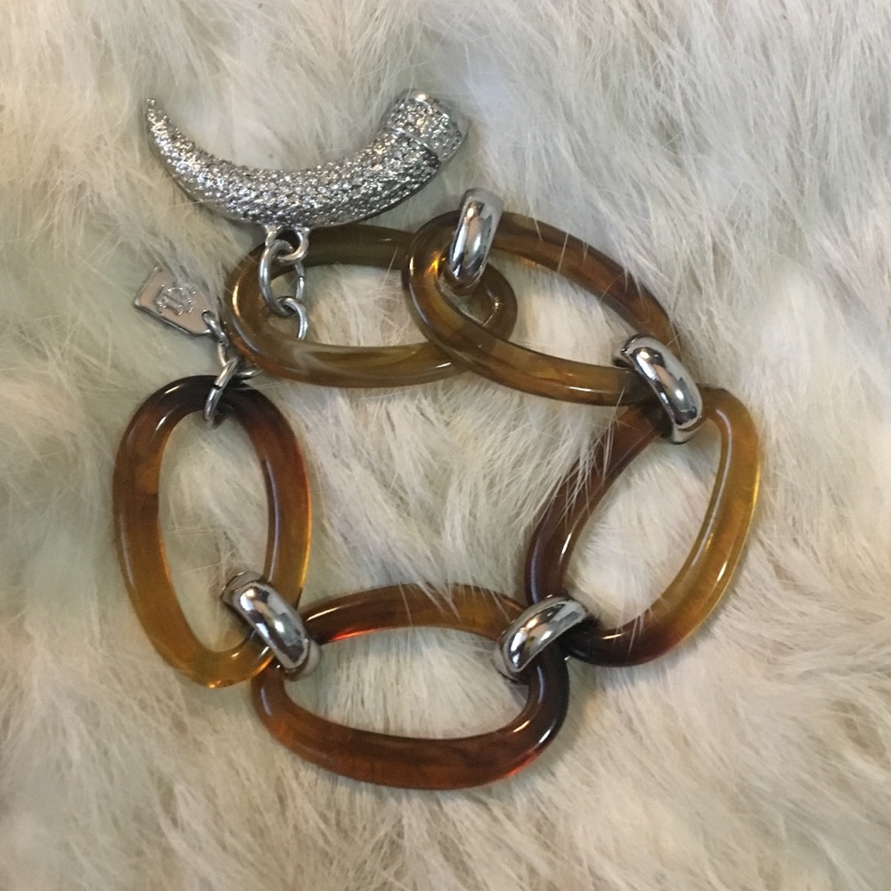Ralph Lauren sparkling horn detail link bracelet